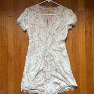 Cream lace romper
